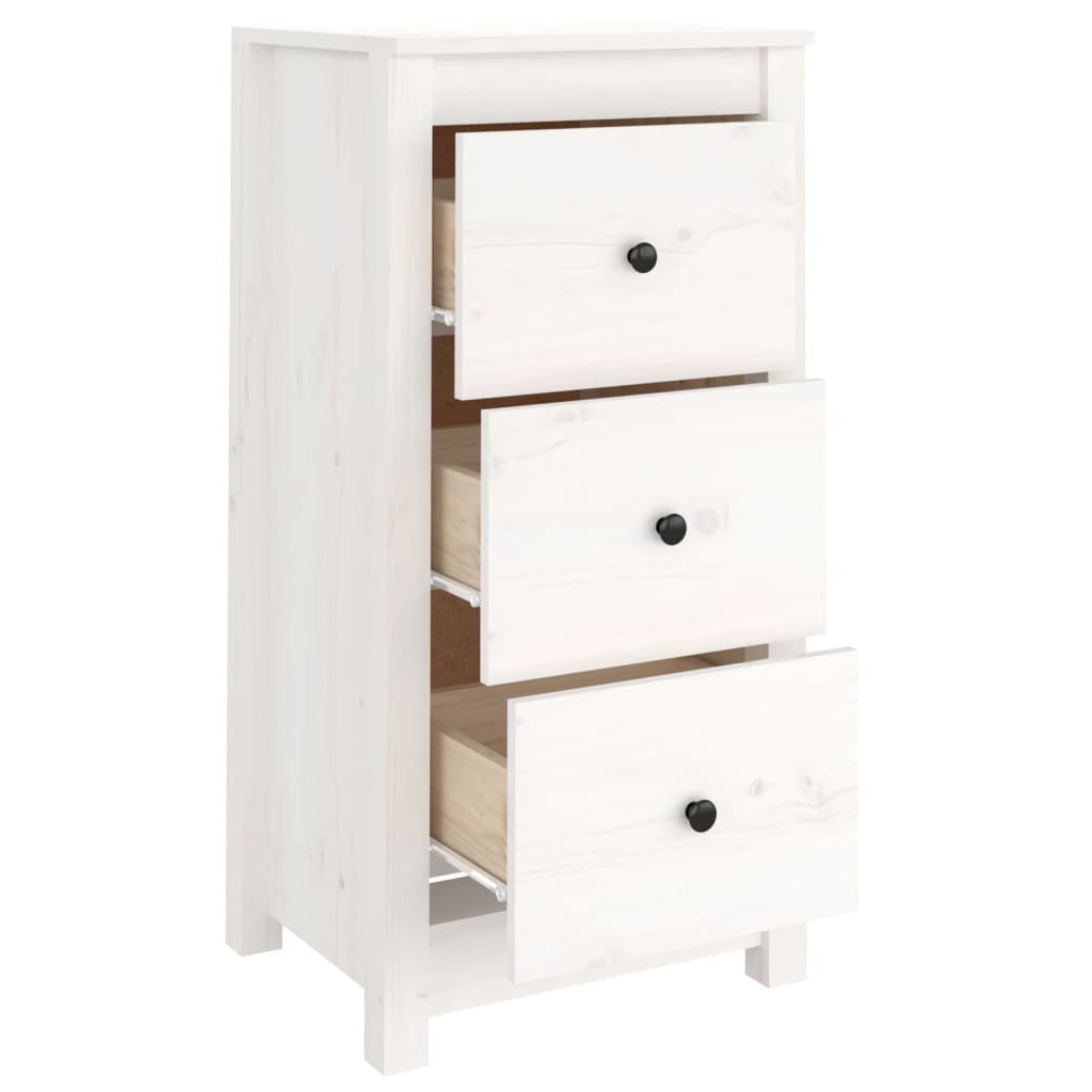 vidaXL Commodes 2 pcs Blanc 40x35x80 cm Bois de pin massif