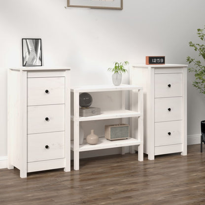 vidaXL Commodes 2 pcs Blanc 40x35x80 cm Bois de pin massif
