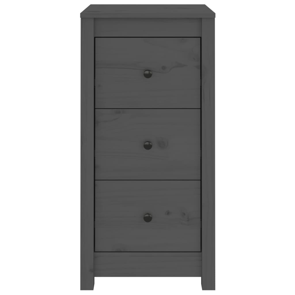 vidaXL Buffets 2 pcs Gris 40x35x80 cm Bois de pin massif