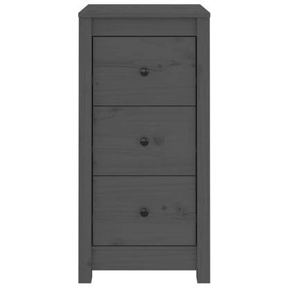 vidaXL Buffets 2 pcs Gris 40x35x80 cm Bois de pin massif