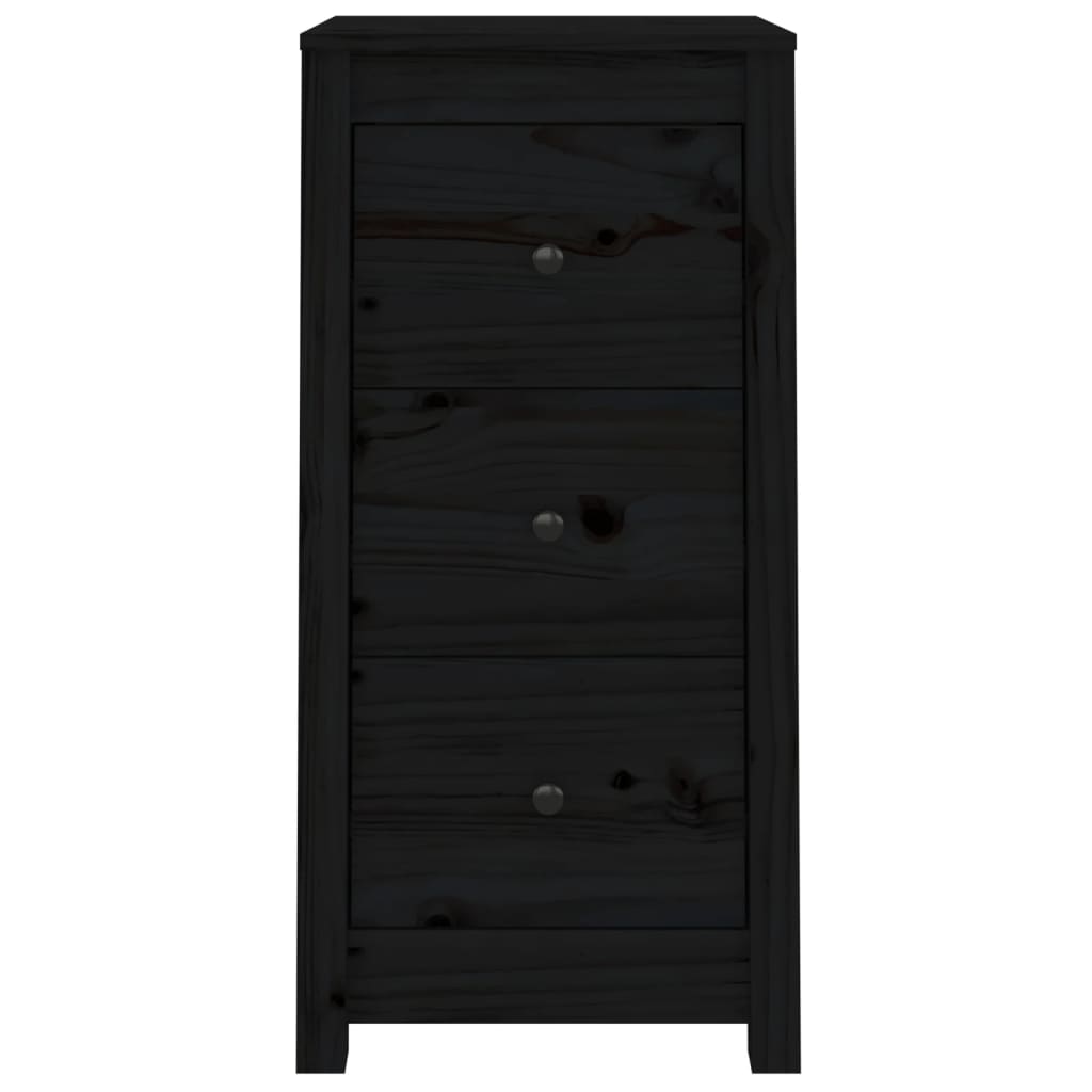 vidaXL Buffets 2 pcs Noir 40x35x80 cm Pin massif