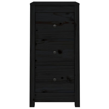 vidaXL Buffets 2 pcs Noir 40x35x80 cm Pin massif