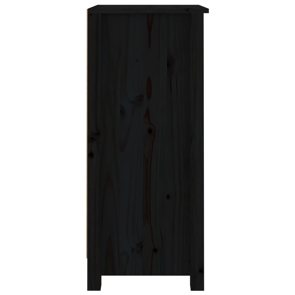 vidaXL Buffets 2 pcs Noir 40x35x80 cm Pin massif