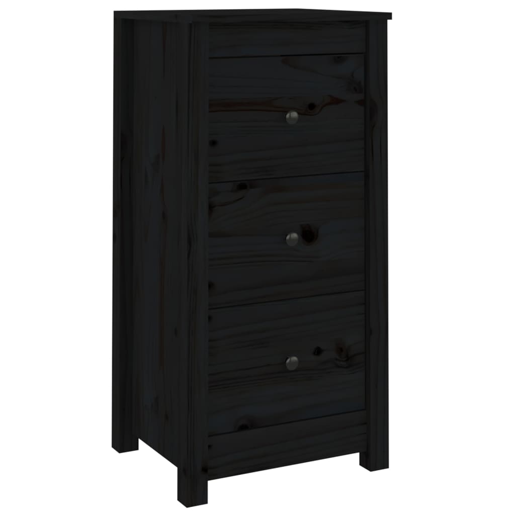 vidaXL Buffets 2 pcs Noir 40x35x80 cm Pin massif