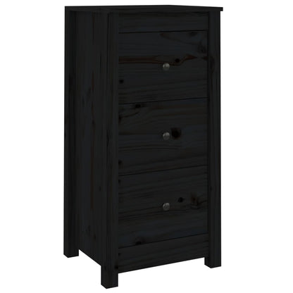 vidaXL Buffets 2 pcs Noir 40x35x80 cm Pin massif