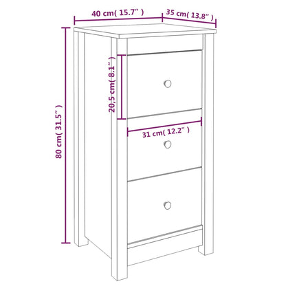 vidaXL Buffets 2 pcs Noir 40x35x80 cm Pin massif