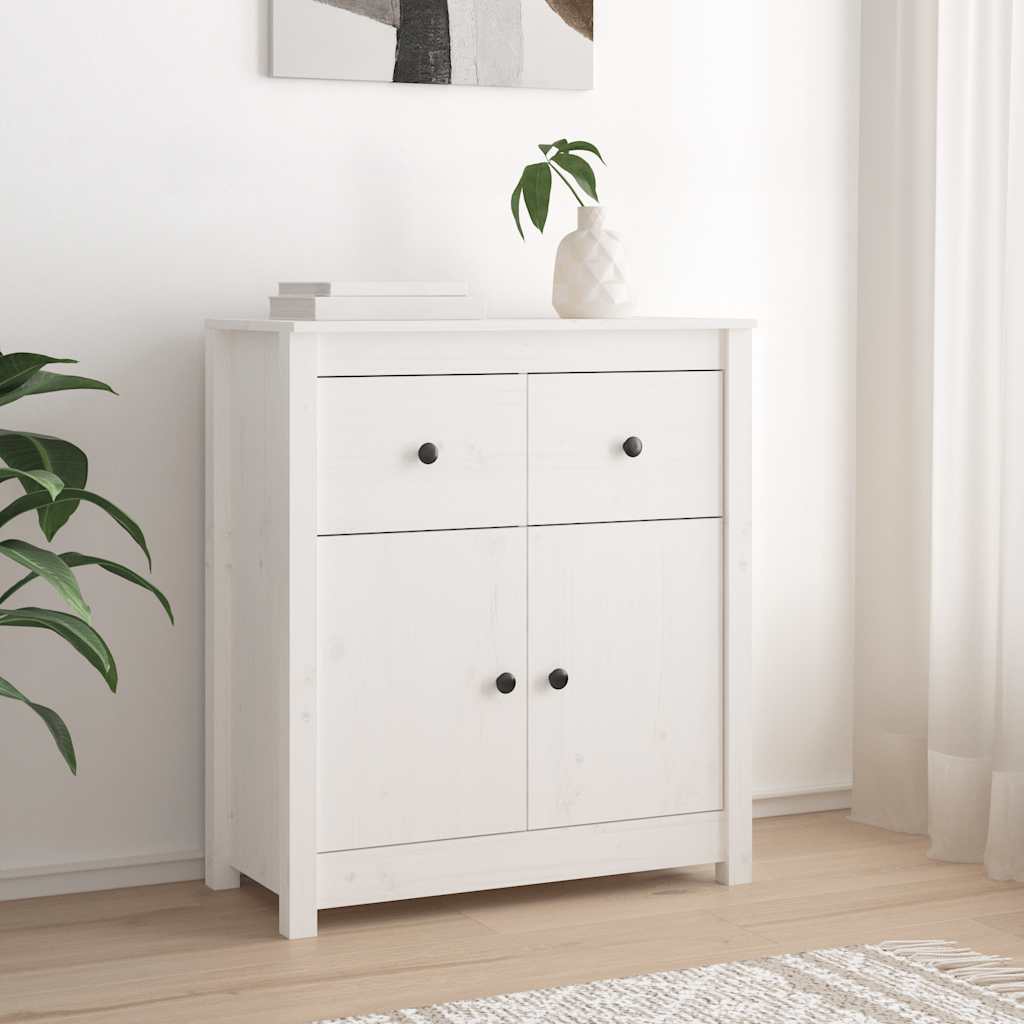 vidaXL Buffet blanc 70x35x80 cm Bois de pin massif