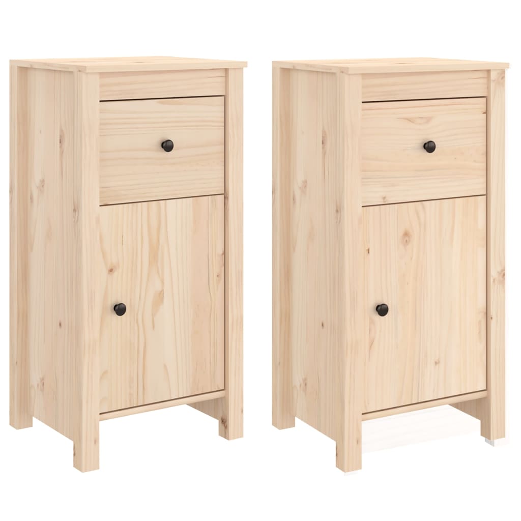 vidaXL Commodes 2 pcs 40x35x80 cm Bois de pin massif