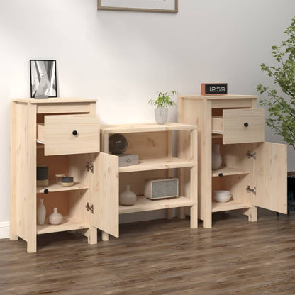vidaXL Commodes 2 pcs 40x35x80 cm Bois de pin massif