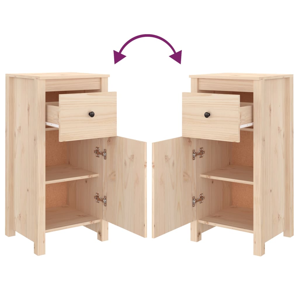 vidaXL Commodes 2 pcs 40x35x80 cm Bois de pin massif