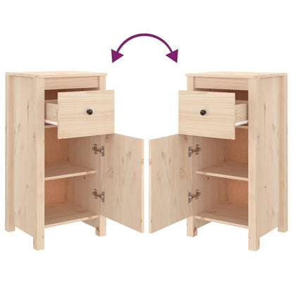 vidaXL Commodes 2 pcs 40x35x80 cm Bois de pin massif