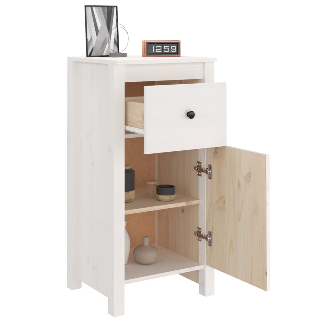 vidaXL Commode blanche 40x35x80 cm Bois de pin massif
