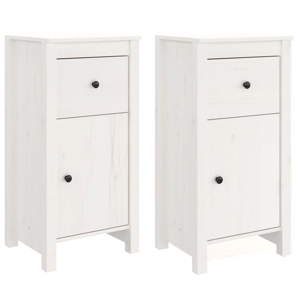 vidaXL Commodes 2 pcs Blanc 40x35x80 cm Bois de pin massif