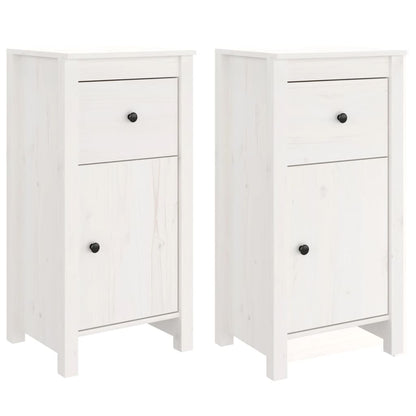 vidaXL Commodes 2 pcs Blanc 40x35x80 cm Bois de pin massif