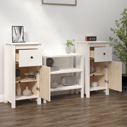 vidaXL Commodes 2 pcs Blanc 40x35x80 cm Bois de pin massif