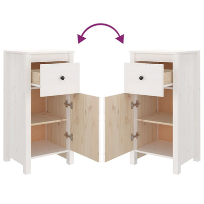 vidaXL Commodes 2 pcs Blanc 40x35x80 cm Bois de pin massif