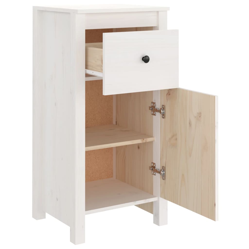 vidaXL Commodes 2 pcs Blanc 40x35x80 cm Bois de pin massif