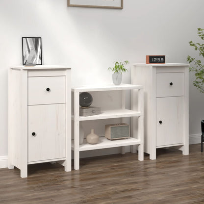 vidaXL Commodes 2 pcs Blanc 40x35x80 cm Bois de pin massif