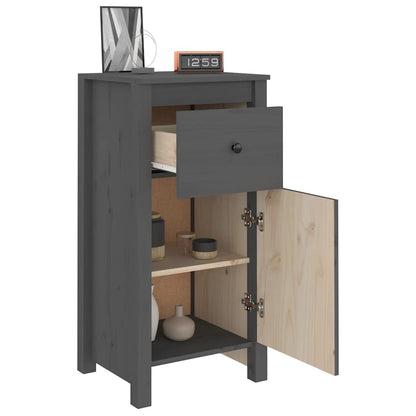 vidaXL Buffets 2 pcs Gris 40x35x80 cm Bois de pin massif