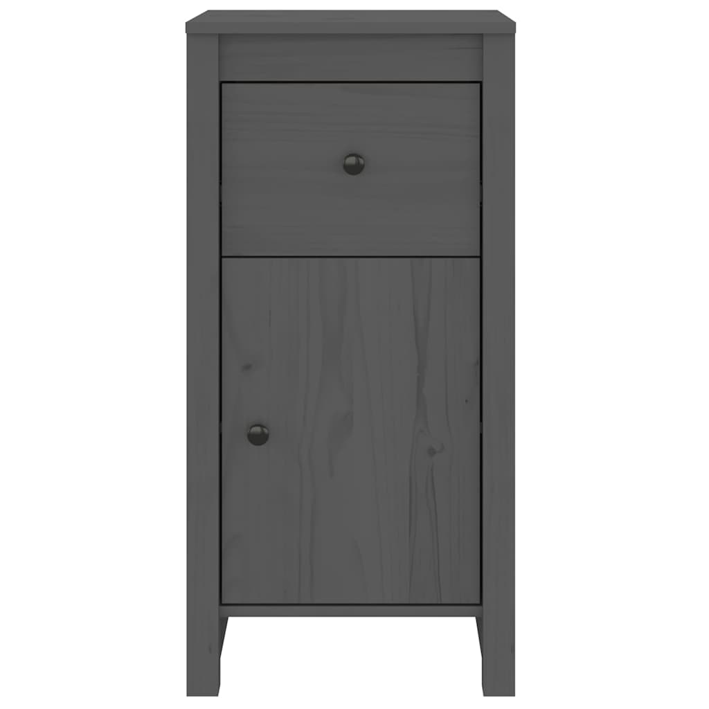 vidaXL Buffets 2 pcs Gris 40x35x80 cm Bois de pin massif