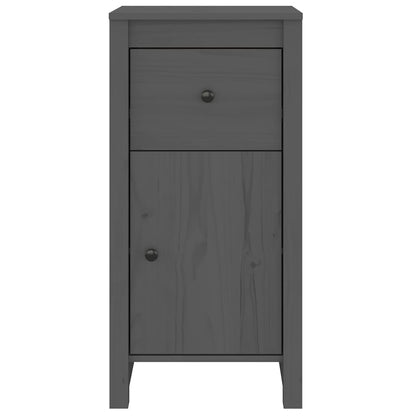 vidaXL Buffets 2 pcs Gris 40x35x80 cm Bois de pin massif