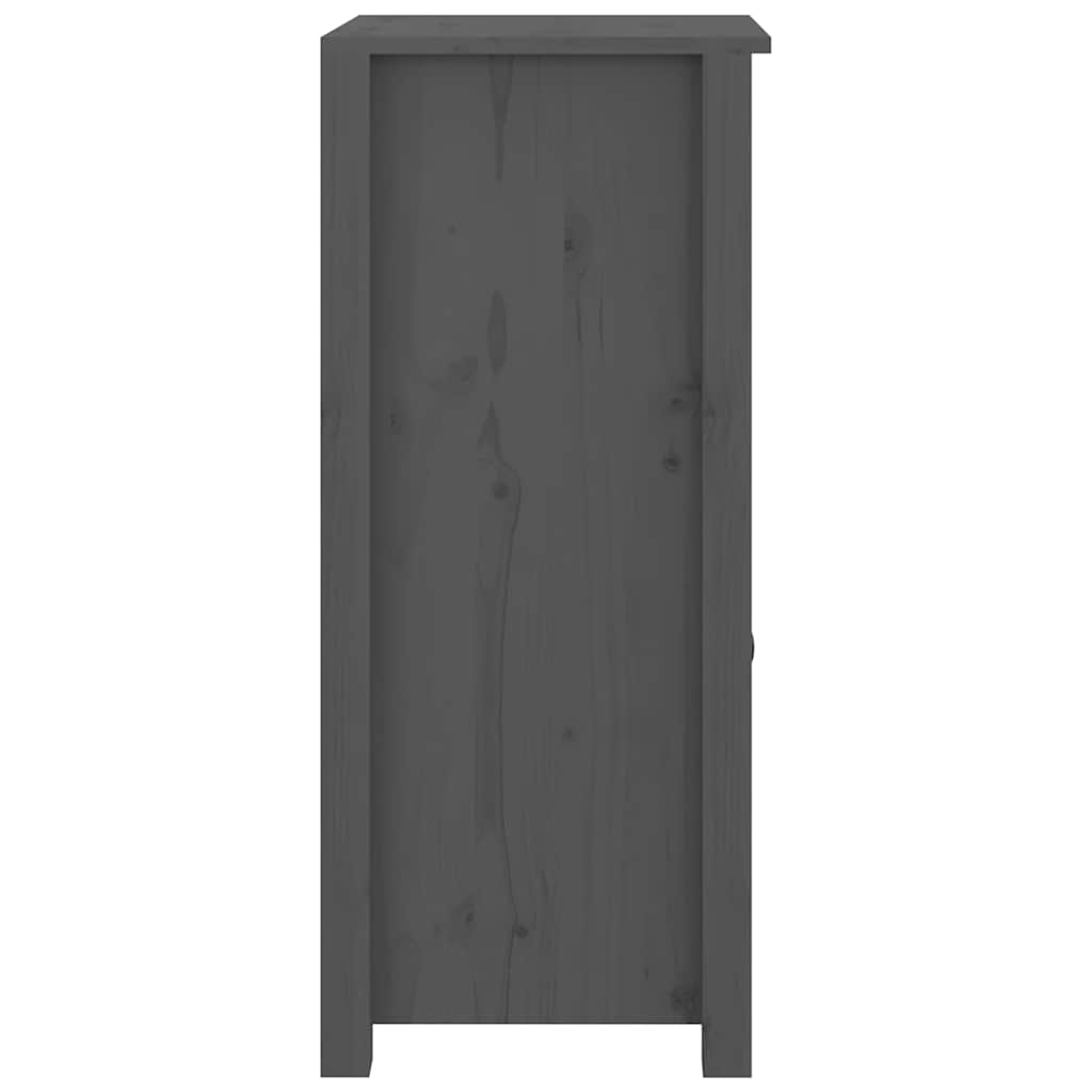 vidaXL Buffets 2 pcs Gris 40x35x80 cm Bois de pin massif