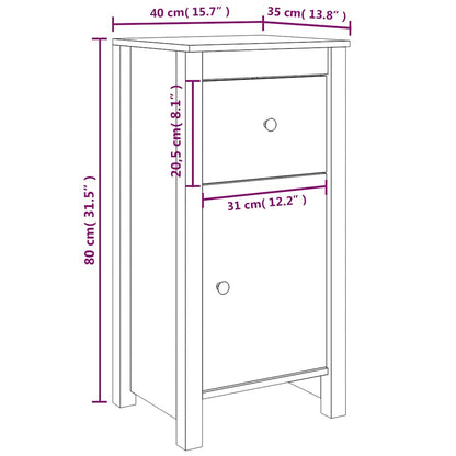 vidaXL Buffets 2 pcs Gris 40x35x80 cm Bois de pin massif