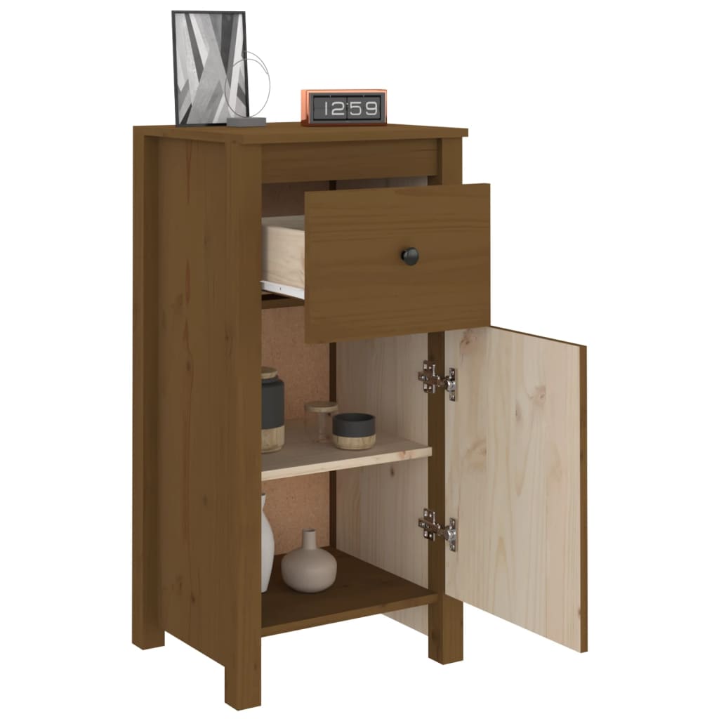 vidaXL Buffet en pin massif marron miel 40x35x80 cm