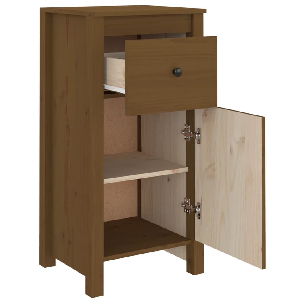 vidaXL Commodes 2 pcs Marron miel 40x35x80 cm Bois de pin massif