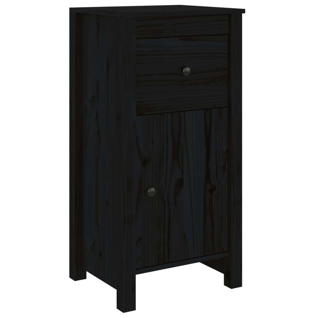 vidaXL Buffet noir 40x35x80 cm Bois de pin massif