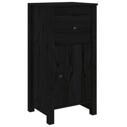 vidaXL Buffet noir 40x35x80 cm Bois de pin massif