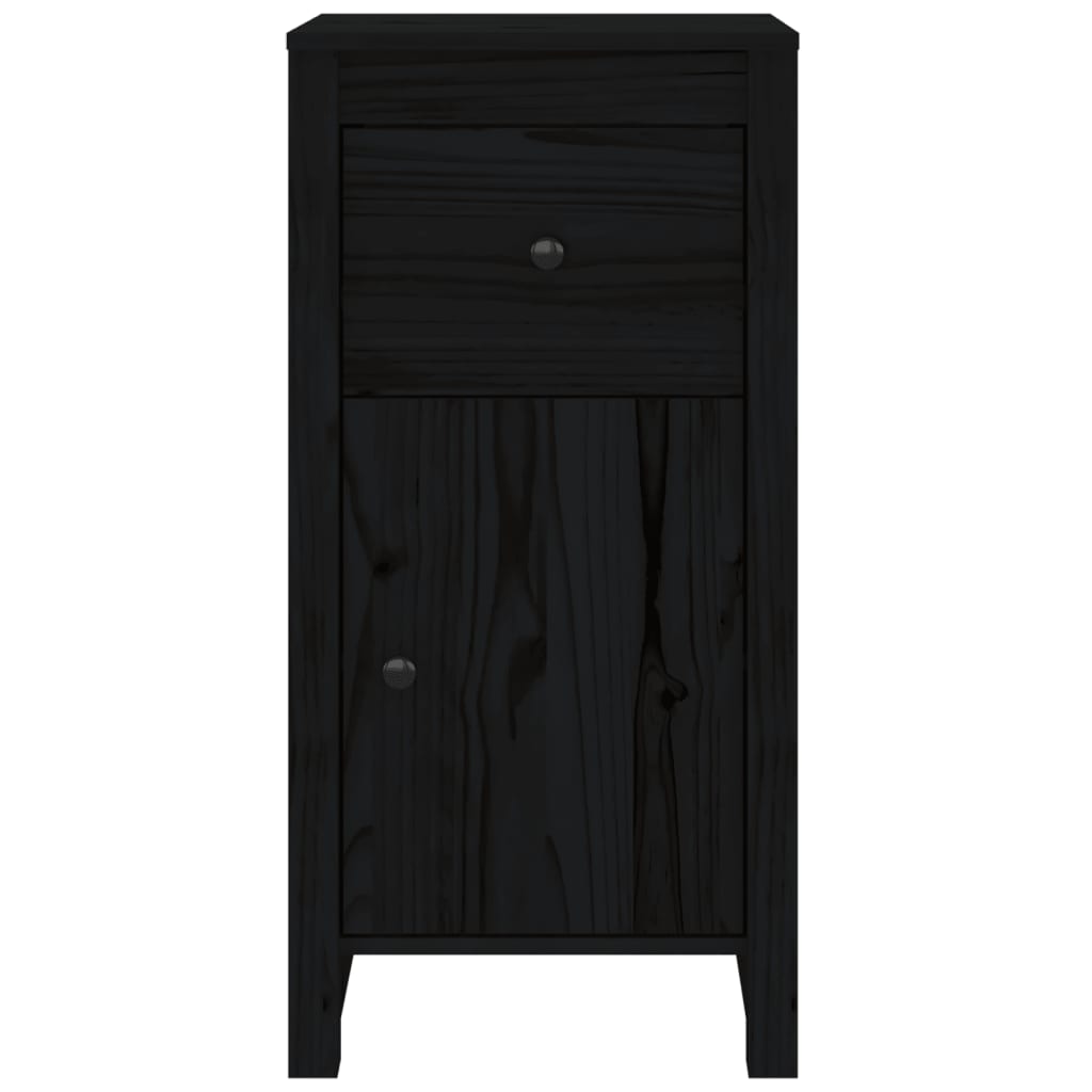 vidaXL Buffet noir 40x35x80 cm Bois de pin massif