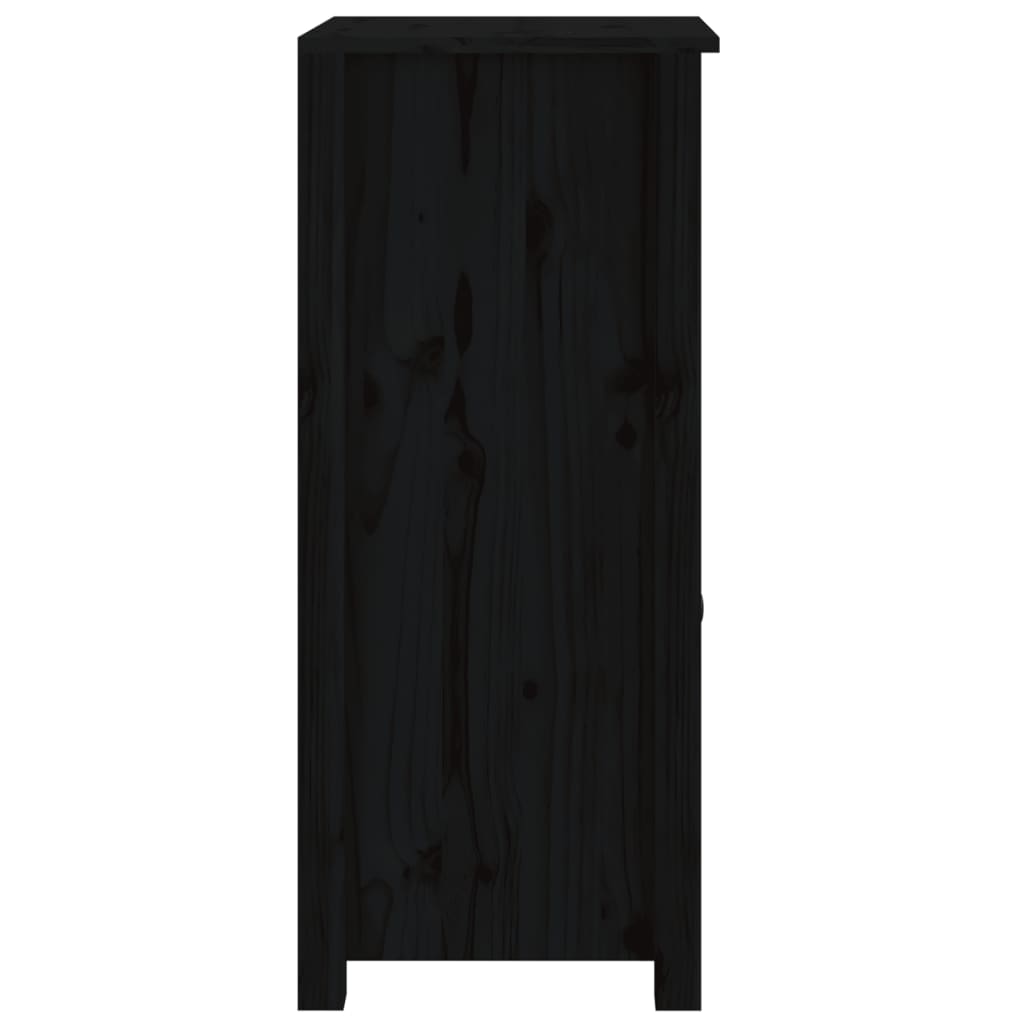 vidaXL Buffet noir 40x35x80 cm Bois de pin massif