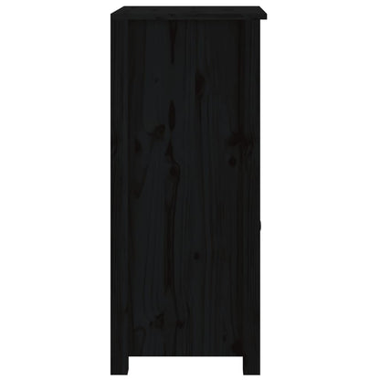 vidaXL Buffet noir 40x35x80 cm Bois de pin massif