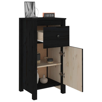 vidaXL Buffets 2 pcs Noir 40x35x80 cm Pin massif
