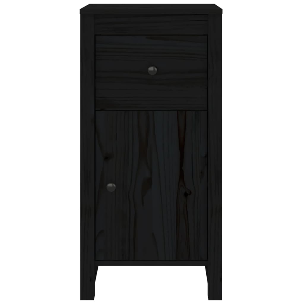 vidaXL Buffets 2 pcs Noir 40x35x80 cm Pin massif