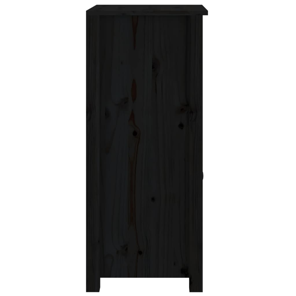 vidaXL Buffets 2 pcs Noir 40x35x80 cm Pin massif