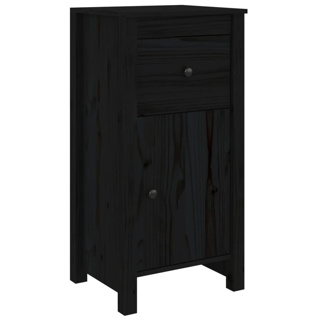 vidaXL Buffets 2 pcs Noir 40x35x80 cm Pin massif