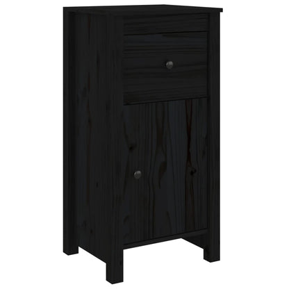 vidaXL Buffets 2 pcs Noir 40x35x80 cm Pin massif