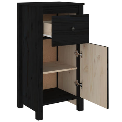 vidaXL Buffets 2 pcs Noir 40x35x80 cm Pin massif