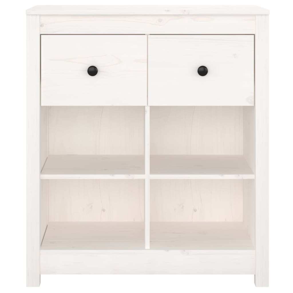 vidaXL Sideboard Weiß 70x35x80 cm Massivholz Kiefer