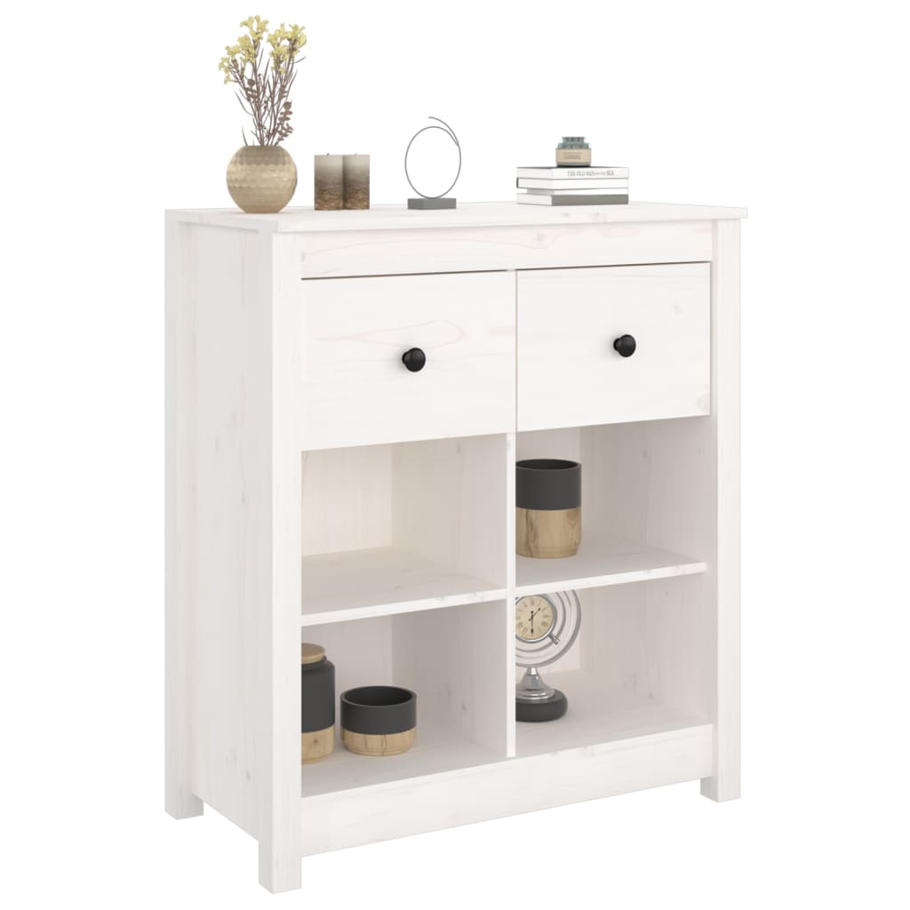 vidaXL Sideboard Weiß 70x35x80 cm Massivholz Kiefer