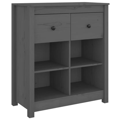 vidaXL Commode grise 70x35x80 cm Bois de pin massif