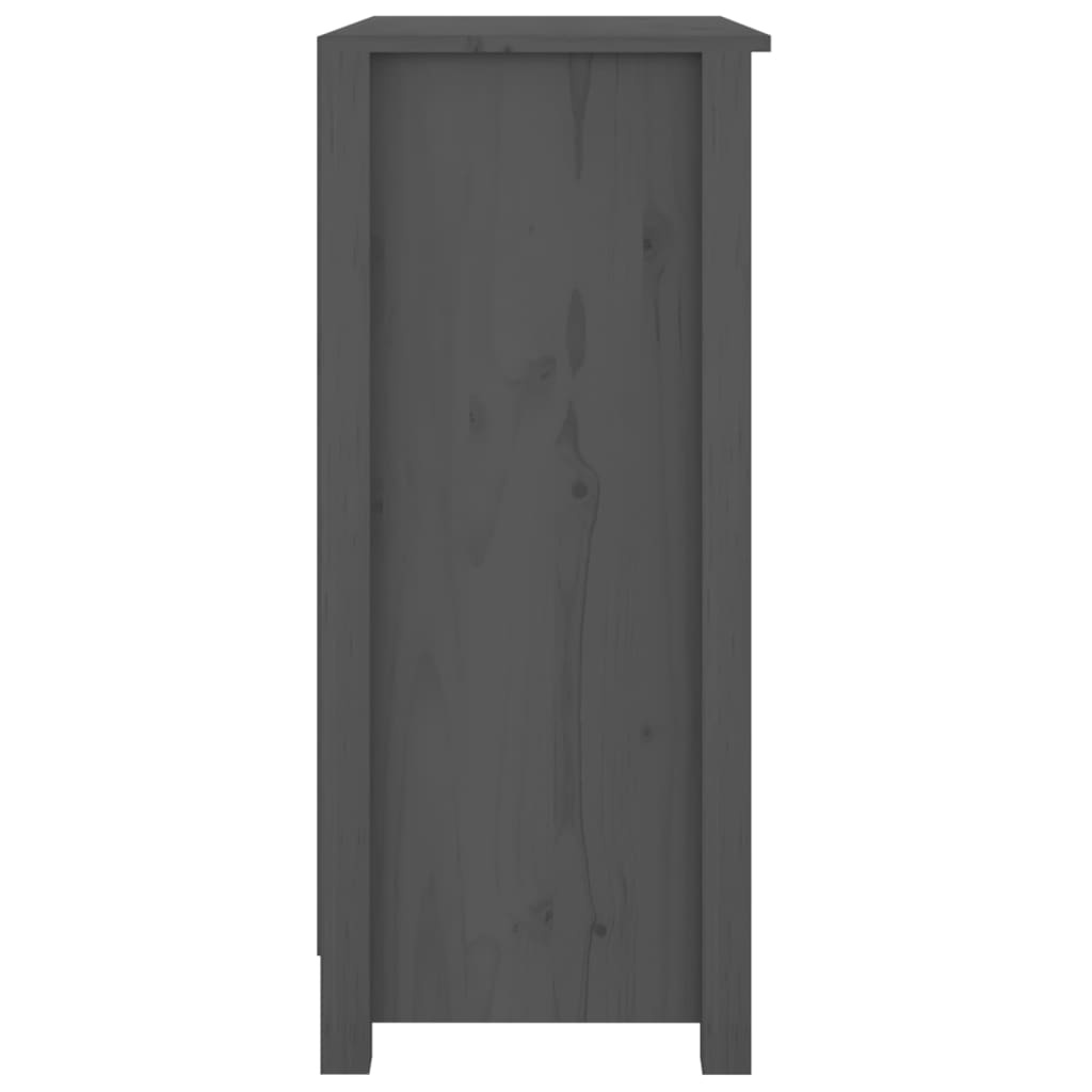 vidaXL Commode grise 70x35x80 cm Bois de pin massif