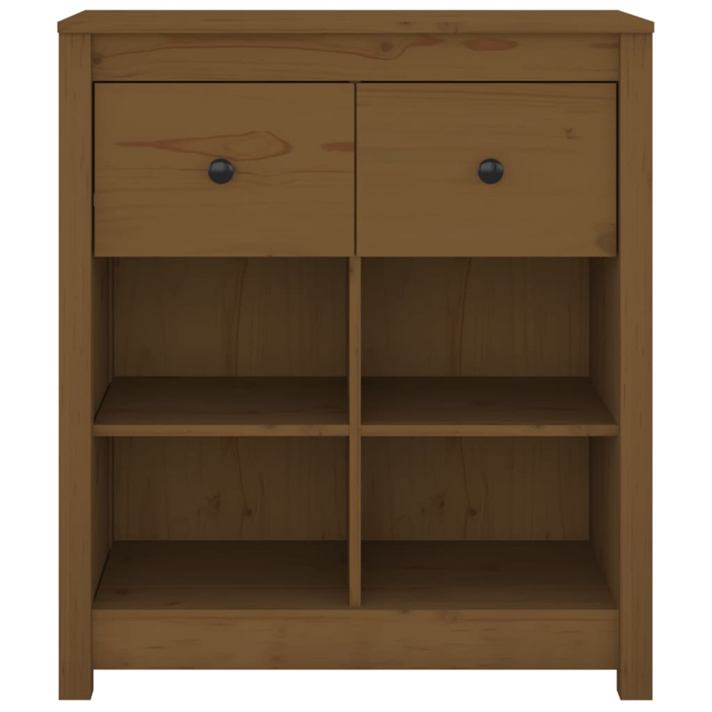 vidaXL Buffet marron miel 70x35x80 cm Bois de pin massif