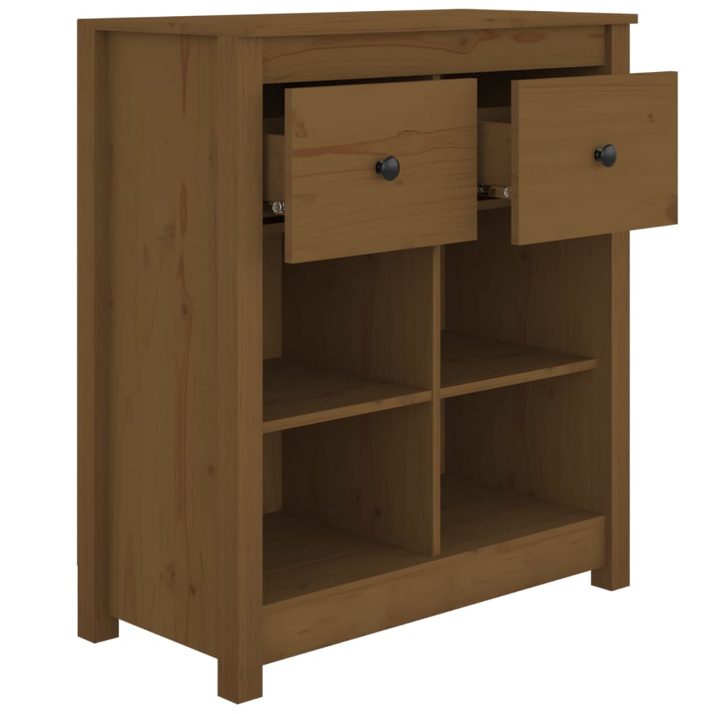 vidaXL Buffet marron miel 70x35x80 cm Bois de pin massif