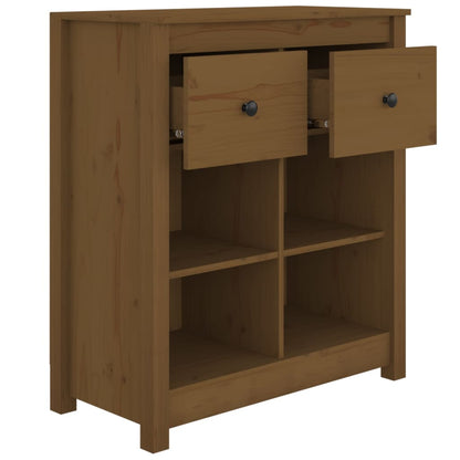 vidaXL Buffet marron miel 70x35x80 cm Bois de pin massif