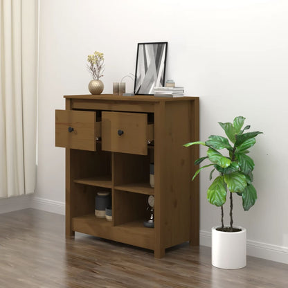 vidaXL Buffet marron miel 70x35x80 cm Bois de pin massif