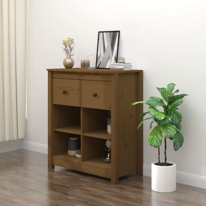 vidaXL Buffet marron miel 70x35x80 cm Bois de pin massif