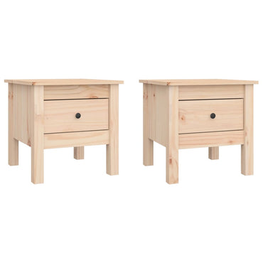 vidaXL Tables d'appoint 2 pcs 40x40x39 cm Bois de pin massif